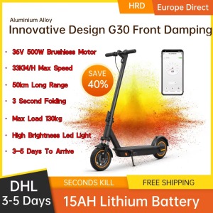 Scooter eléctrico para adultos 500W 15ah Batería de litio Neumáticos de 10 pulgadas amortiguación delantera Plegable G30 E-Scooter de movilidad para adultos(entrega en 3 días)