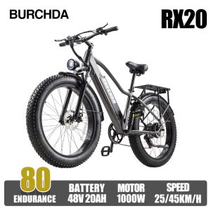 Mejor bicicleta eléctrica de montaña BURCHDA RX20: potente, duradera y lista para la aventura