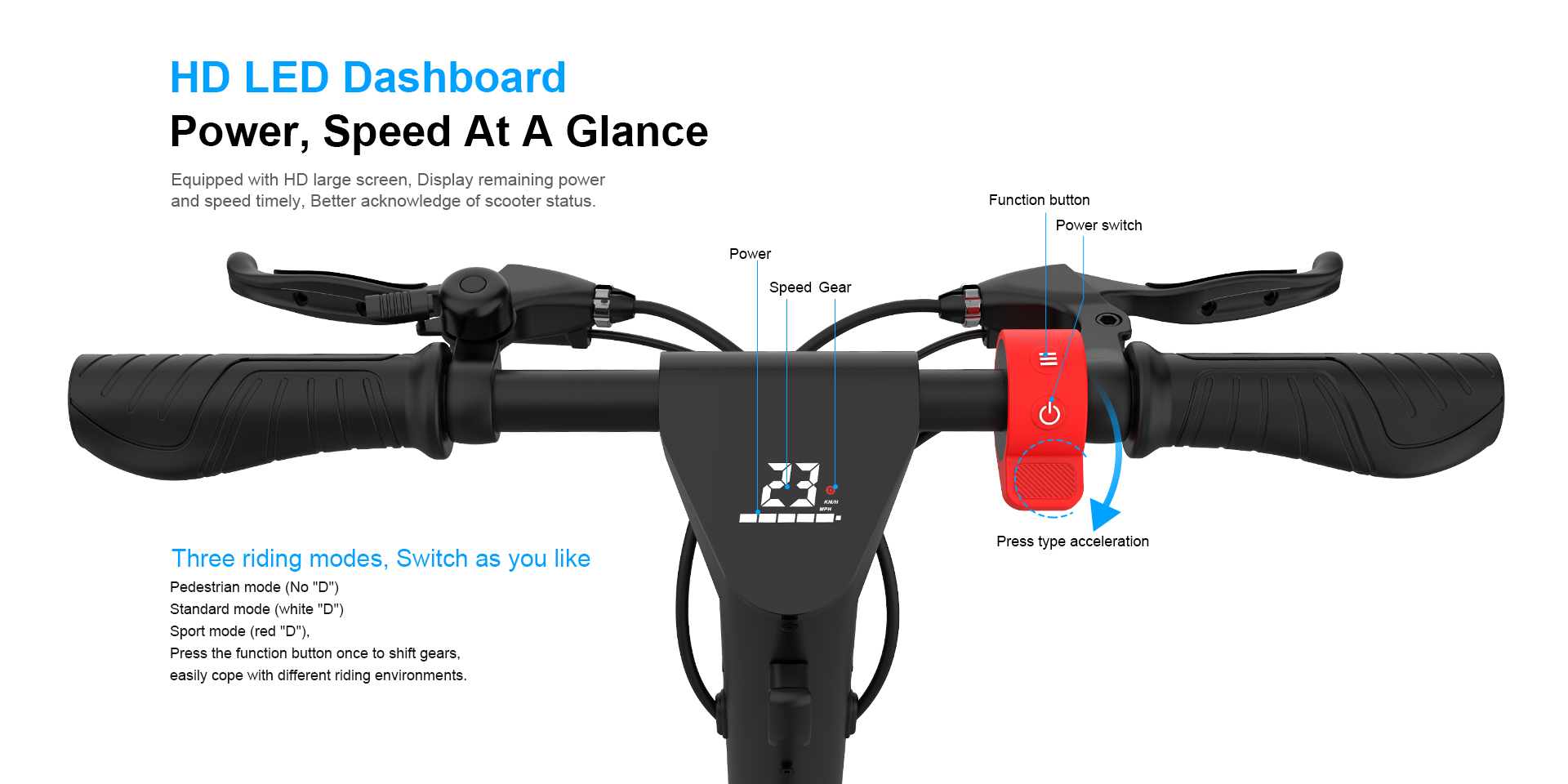 Scooter eléctrico de largo alcance